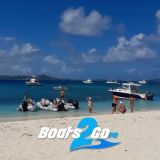a group of people sitting at a beach