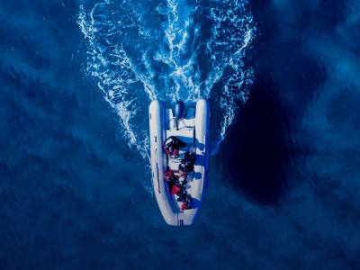 a person swimming in the water